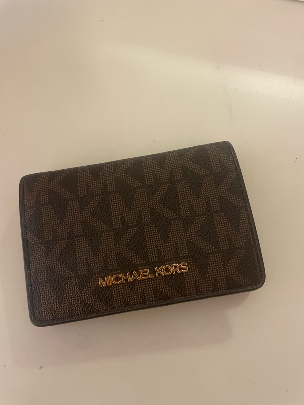 Michael Kors Jet Set Medium Slim Wallet in Brown Monogram